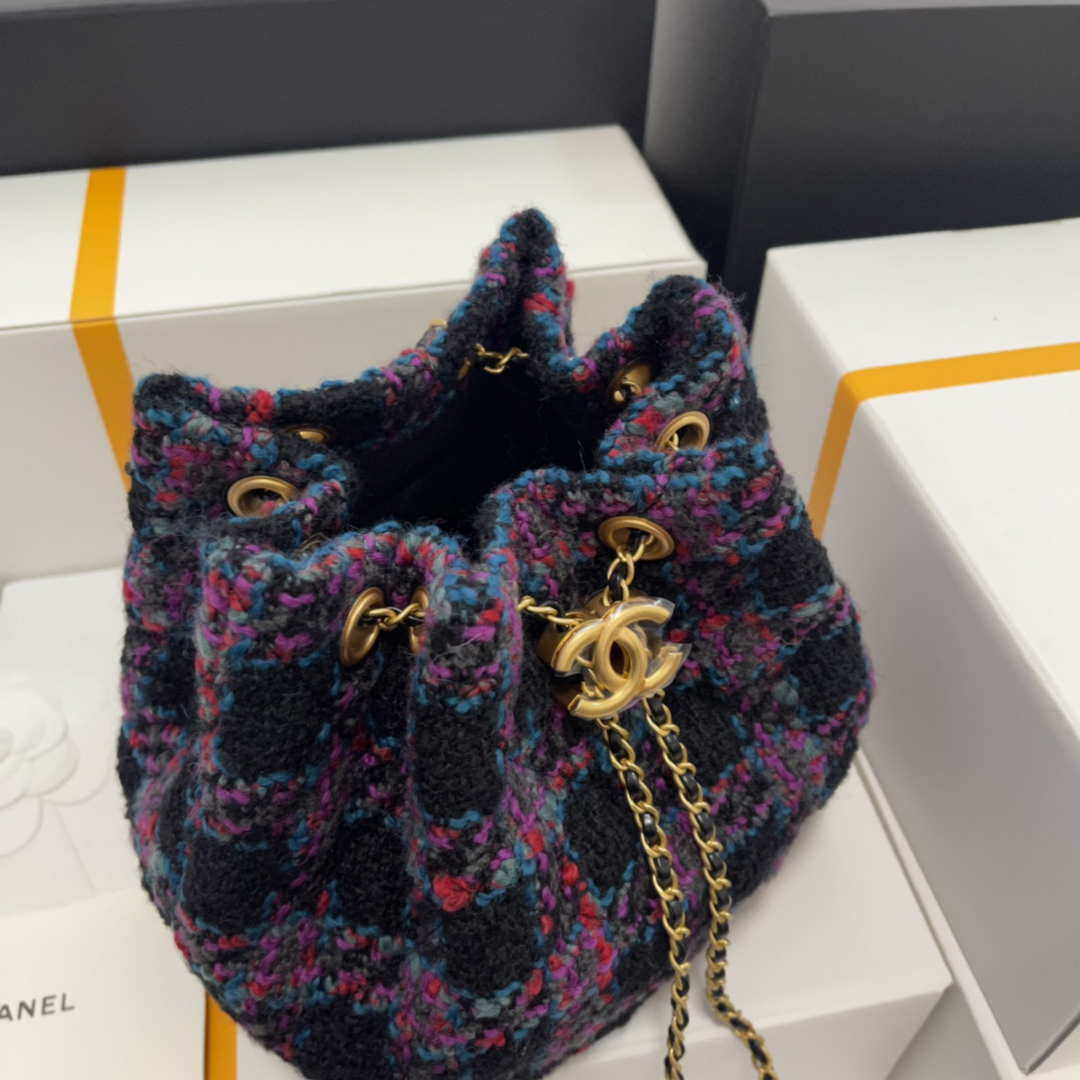 Chanel AS2318 Bucket 22K Purple Tweed Bag - Default Title - View 5