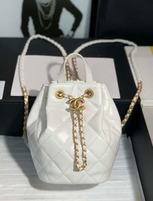 Chanel AS2318 Bucket Bag Lambskin White - Default Title - View 2