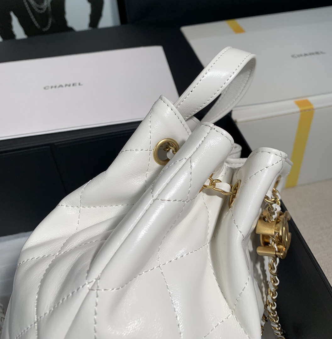 Chanel AS2318 Bucket Bag Lambskin White - Default Title - View 8