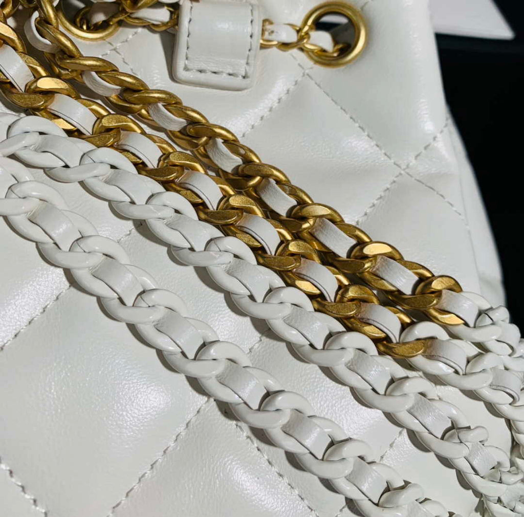 Chanel AS2318 Bucket Bag Lambskin White
