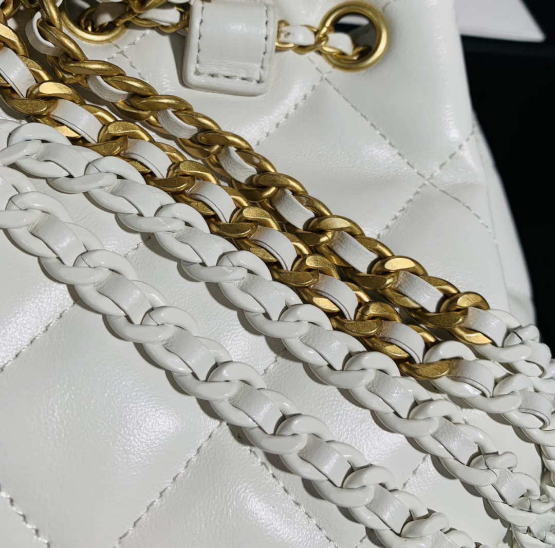 Chanel AS2318 Bucket Bag Lambskin White
