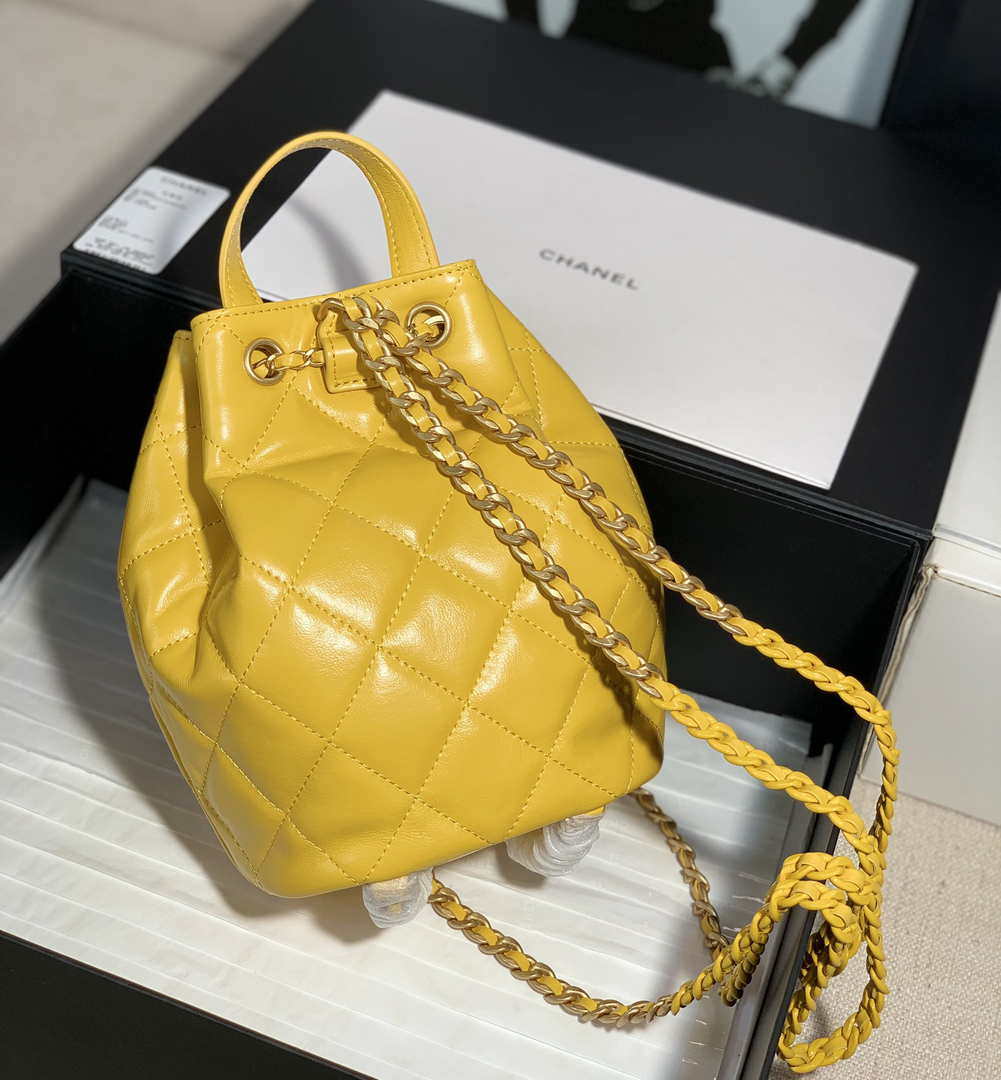 Chanel AS2318 Bucket Bag Lambskin Yellow - Default Title - View 2