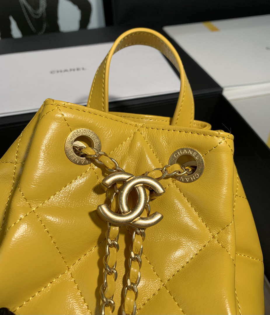 Chanel AS2318 Bucket Bag Lambskin Yellow - Default Title - View 5