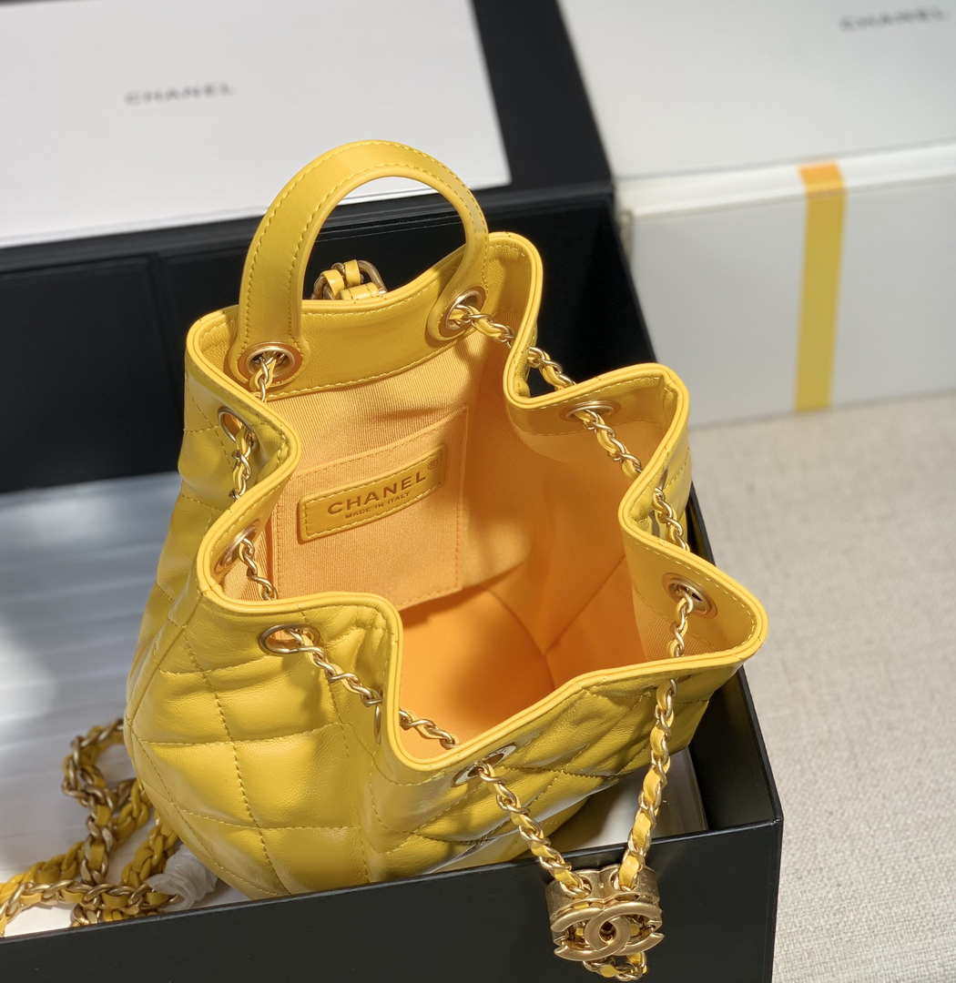 Chanel AS2318 Bucket Bag Lambskin Yellow - Default Title - View 8