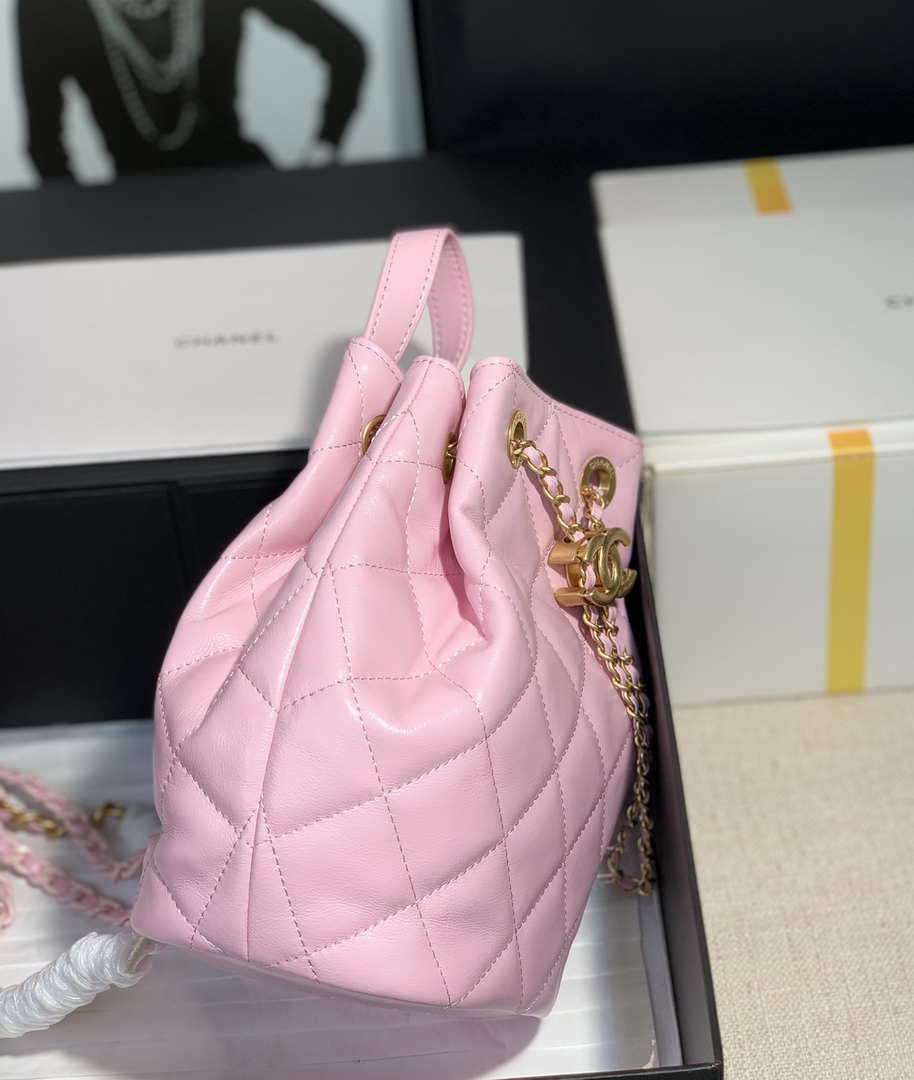 Chanel AS2318 Bucket Bag Lambskin Pink - Default Title - View 3