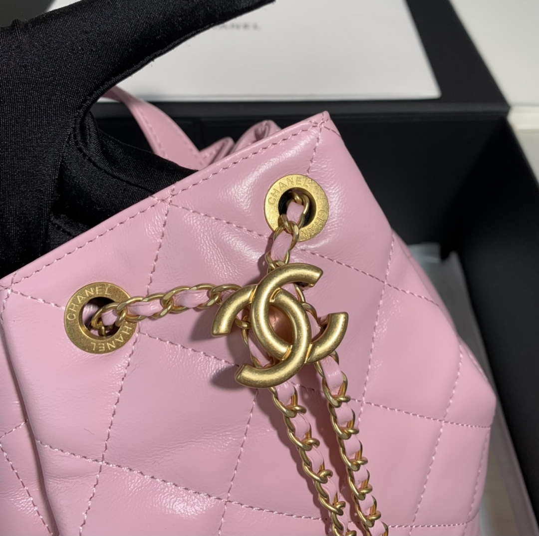 Chanel AS2318 Bucket Bag Lambskin Pink