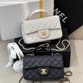 Chanel AS2431 Mini Classic Handbag With Top Handle CC19050 Calfskin Black