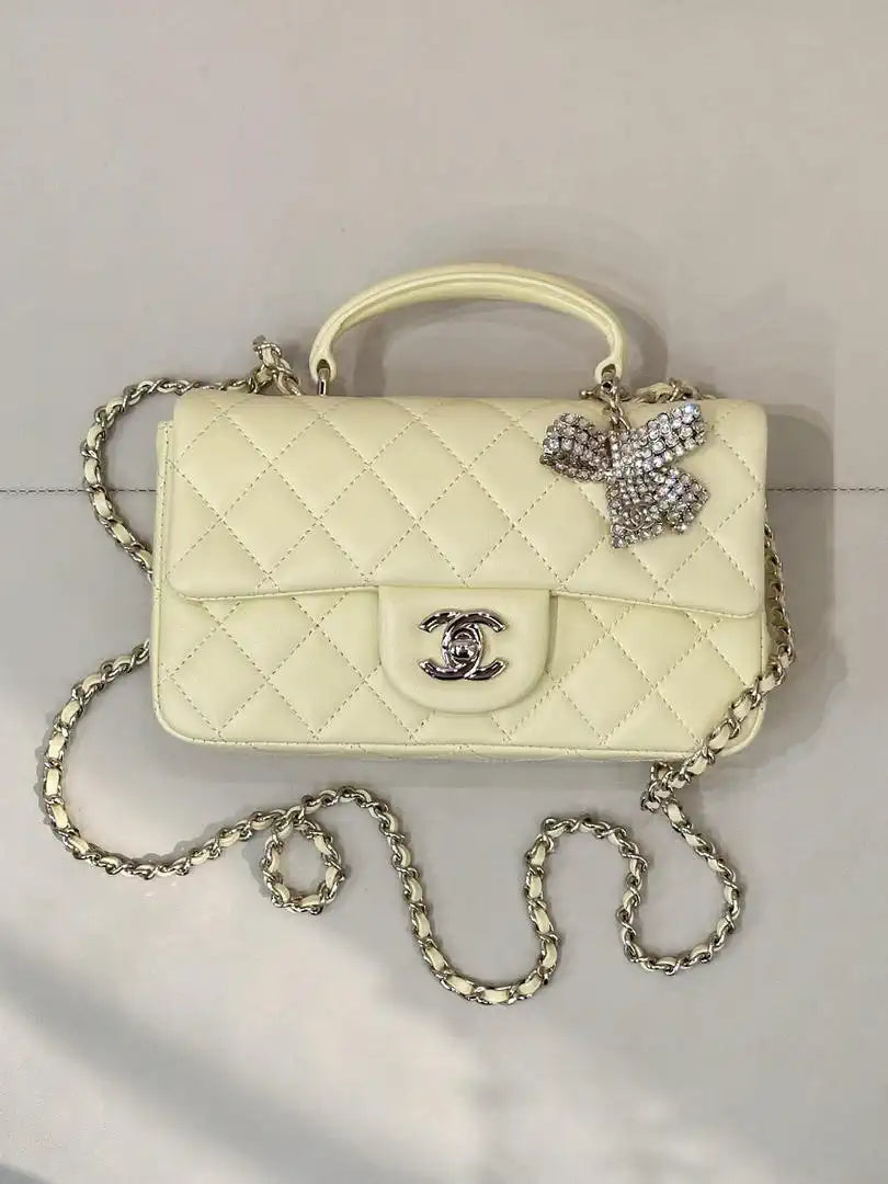 Chanel AS2431 Mini Classic Handbag With Top Handle CC19040  Strass & Gold-Tone Metal