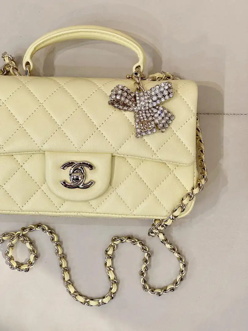 Chanel AS2431 Mini Classic Handbag With Top Handle CC19040  Strass & Gold-Tone Metal
