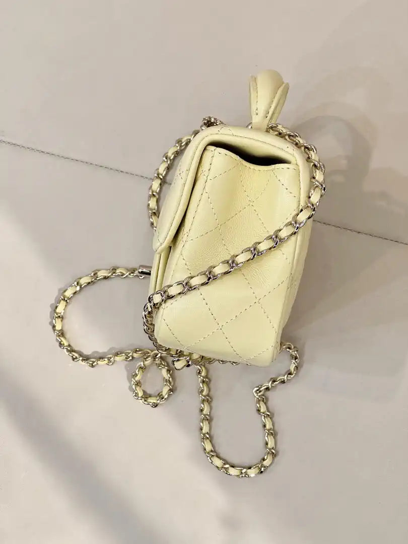 Chanel AS2431 Mini Classic Handbag With Top Handle CC19040  Strass & Gold-Tone Metal