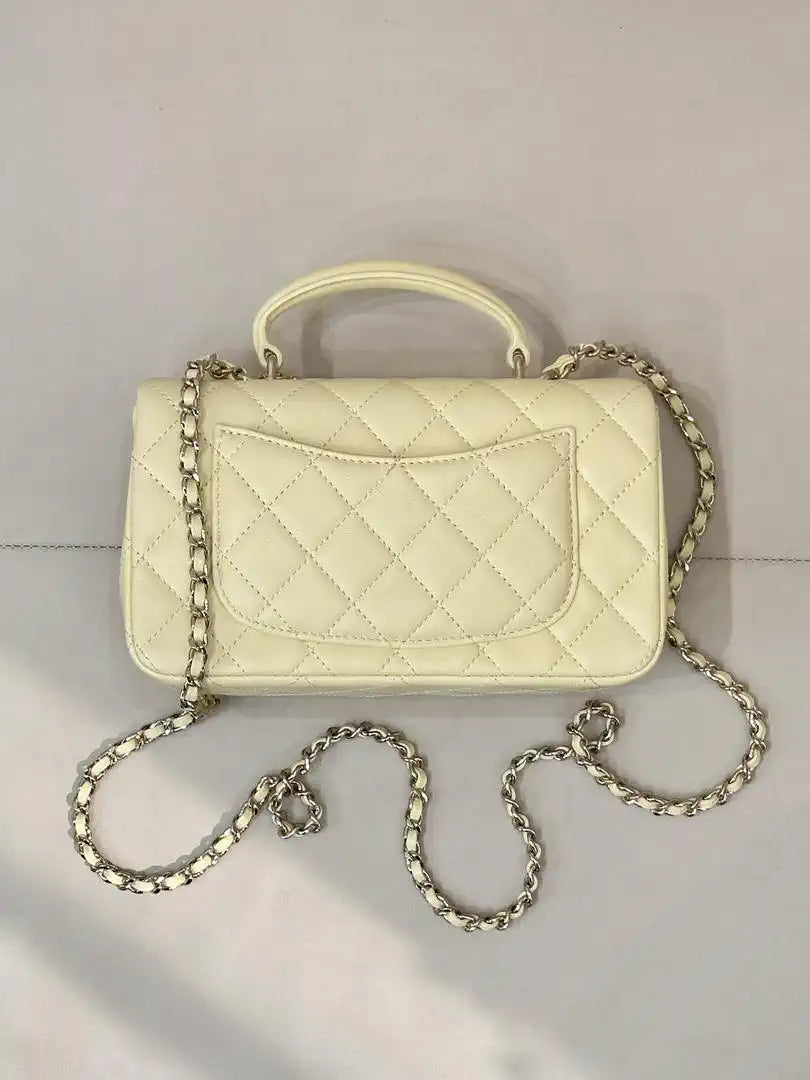 Chanel AS2431 Mini Classic Handbag With Top Handle CC19040  Strass & Gold-Tone Metal