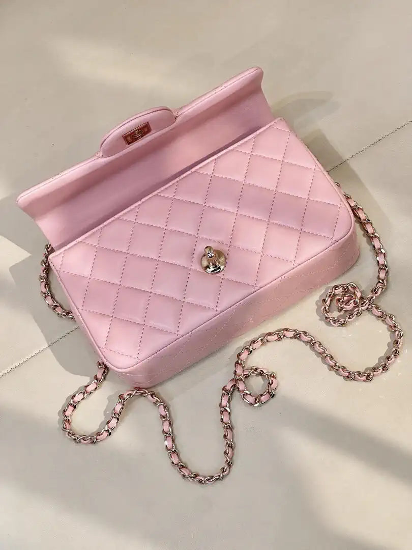 Chanel AS2431 Mini Classic Handbag With Top Handle CC19041 Strass & Gold-Tone Metal