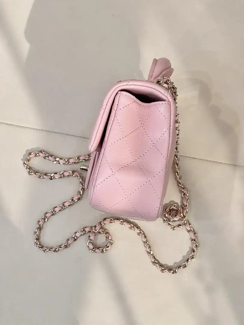 Chanel AS2431 Mini Classic Handbag With Top Handle CC19041 Strass & Gold-Tone Metal