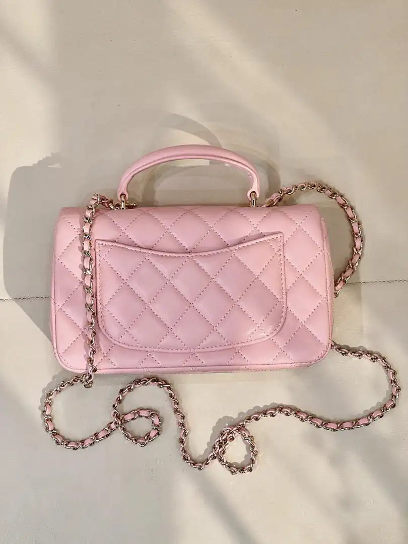 Chanel AS2431 Mini Classic Handbag With Top Handle CC19041 Strass & Gold-Tone Metal