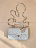 Chanel AS2431 Mini Classic Handbag With Top Handle CC19042  Strass & Gold-Tone Metal