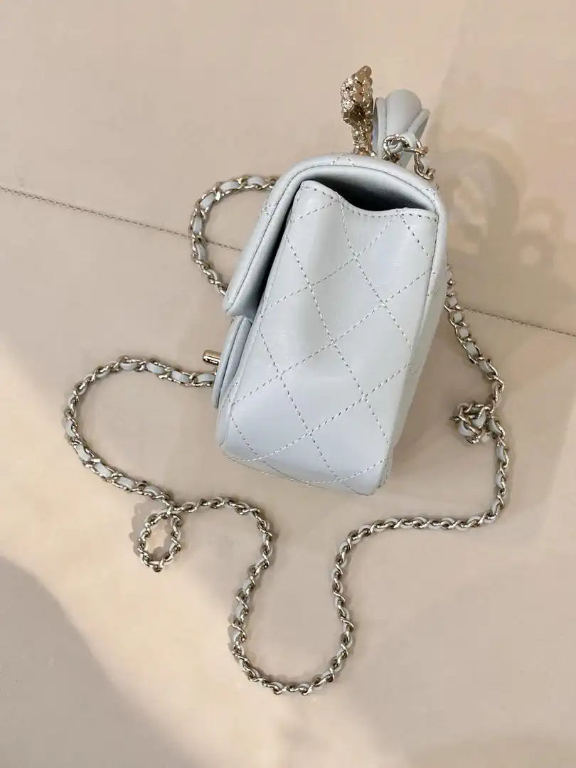 Chanel AS2431 Mini Classic Handbag With Top Handle CC19042  Strass & Gold-Tone Metal