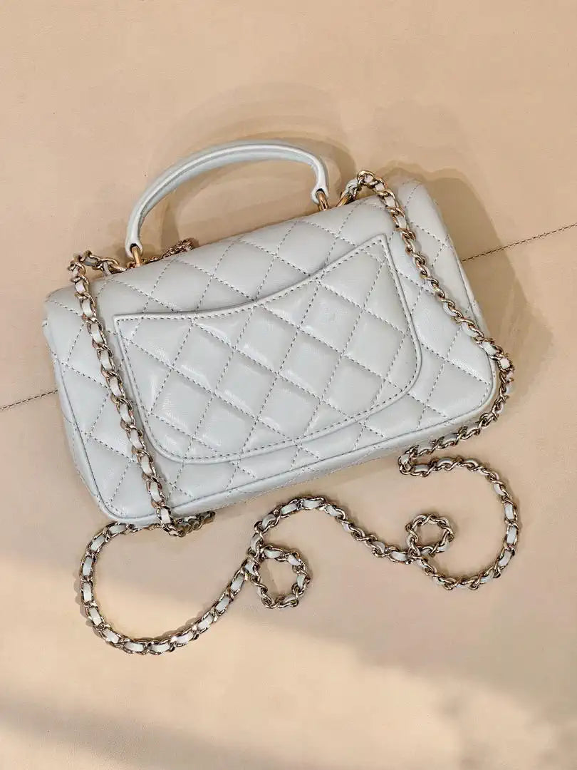 Chanel AS2431 Mini Classic Handbag With Top Handle CC19042  Strass & Gold-Tone Metal
