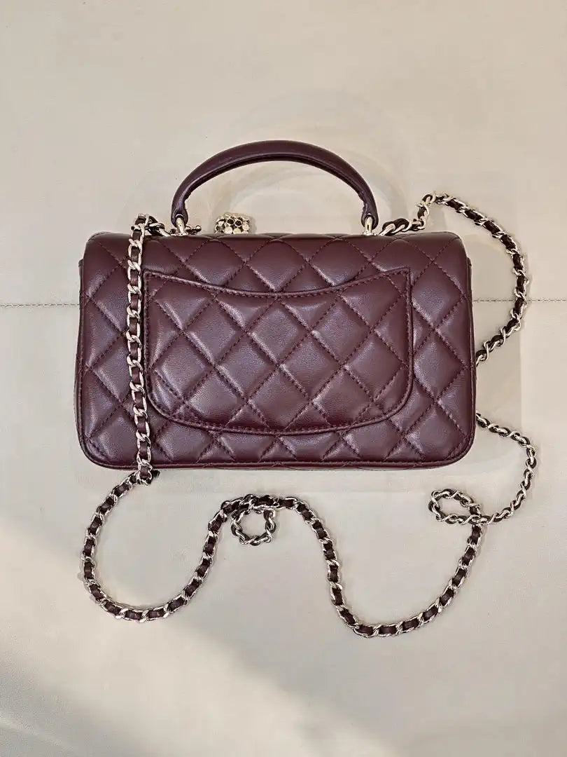 Chanel AS2431 Mini Classic Handbag With Top Handle CC19043  Strass & Gold-Tone Metal