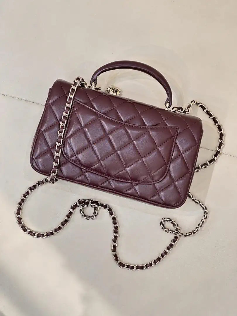 Chanel AS2431 Mini Classic Handbag With Top Handle CC19043  Strass & Gold-Tone Metal