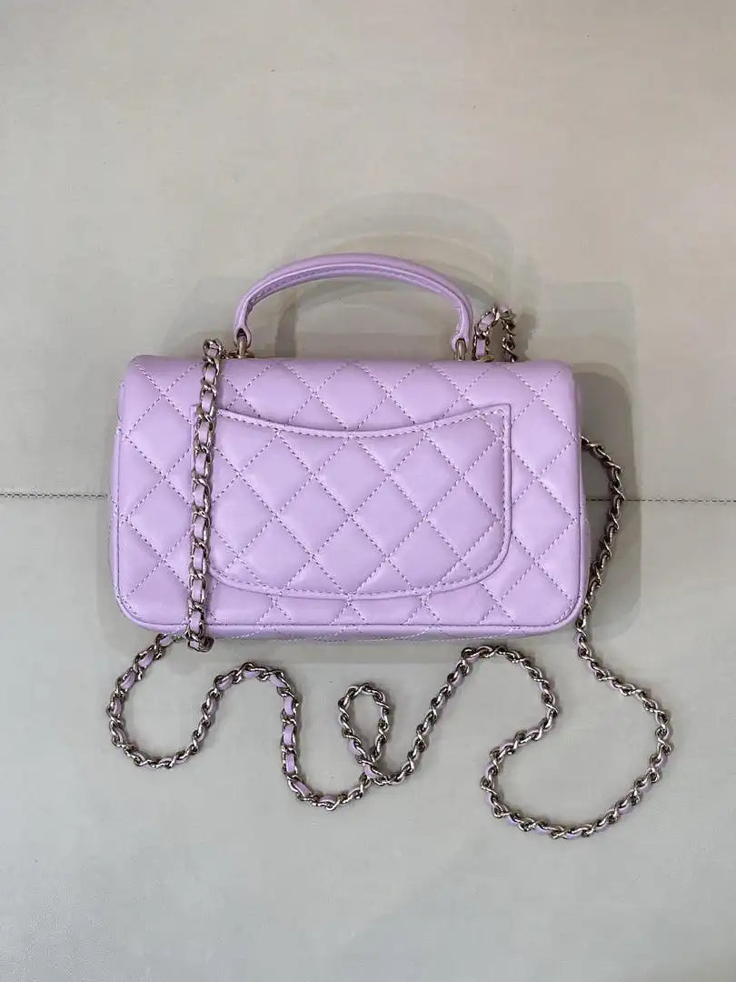 Chanel AS2431 Mini Classic Handbag With Top Handle CC19044  Strass & Gold-Tone Metal