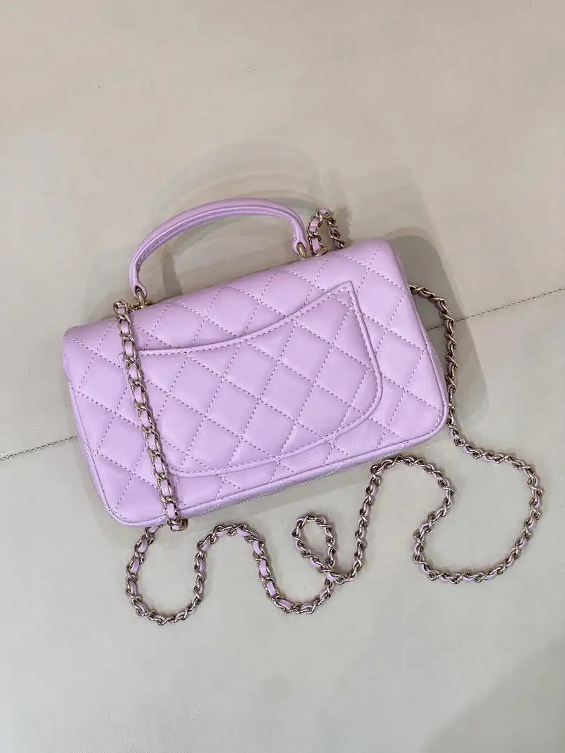 Chanel AS2431 Mini Classic Handbag With Top Handle CC19044  Strass & Gold-Tone Metal