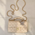 Chanel AS2431 Mini Classic Handbag With Top Handle CC19046 Strass & Gold-Tone Metal