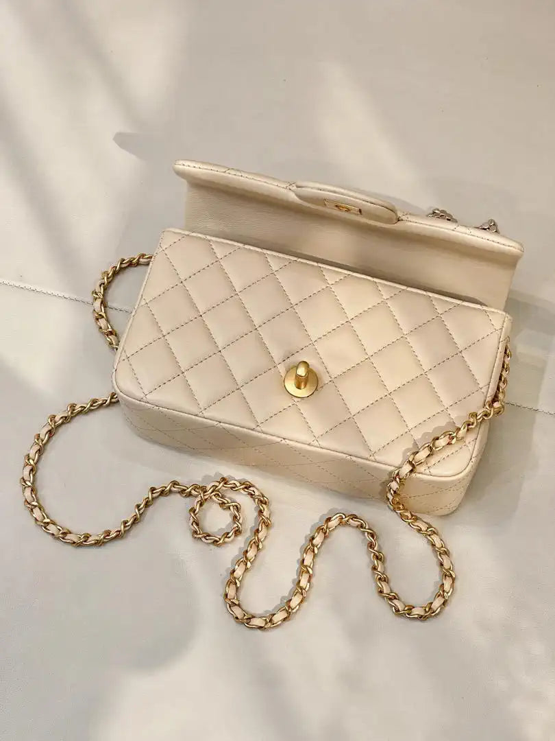 Chanel AS2431 Mini Classic Handbag With Top Handle CC19046 Strass & Gold-Tone Metal