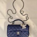 Chanel AS2431 Mini Classic Handbag With Top Handle CC19047 Strass & Gold-Tone Metal
