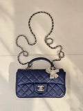 Chanel AS2431 Mini Classic Handbag With Top Handle CC19047 Strass & Gold-Tone Metal