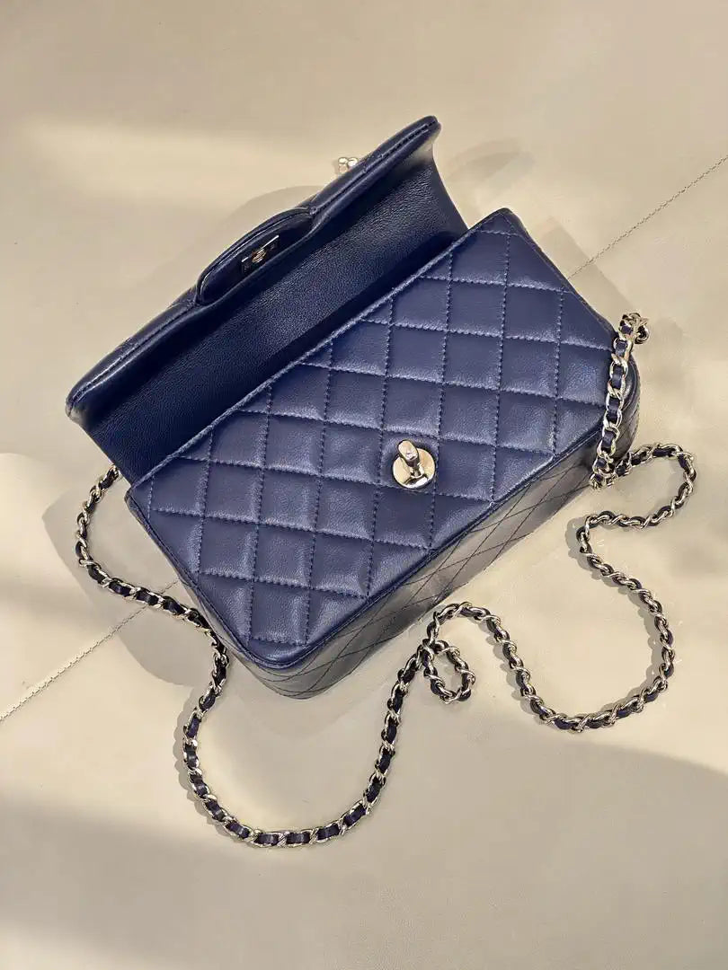 Chanel AS2431 Mini Classic Handbag With Top Handle CC19047 Strass & Gold-Tone Metal