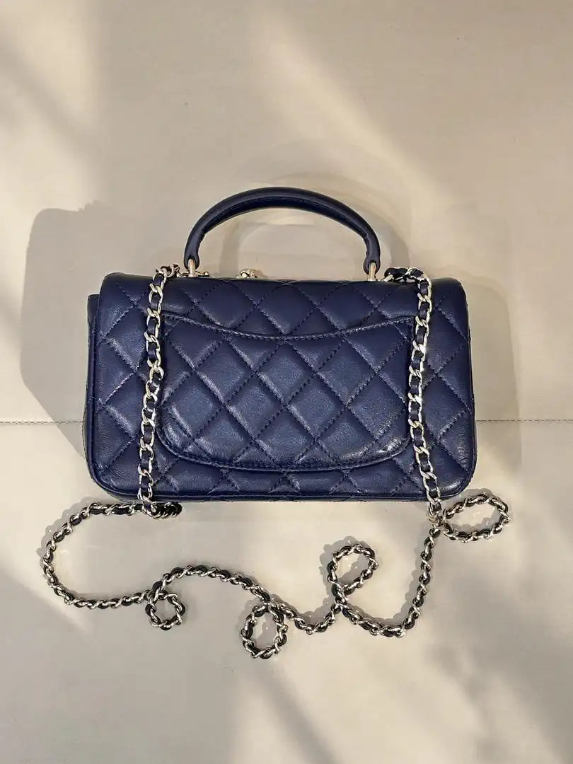 Chanel AS2431 Mini Classic Handbag With Top Handle CC19047 Strass & Gold-Tone Metal