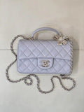 Chanel AS2431 Mini Classic Handbag With Top Handle CC19047 Strass & Gold-Tone Metal