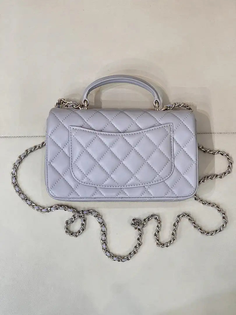 Chanel AS2431 Mini Classic Handbag With Top Handle CC19047 Strass & Gold-Tone Metal