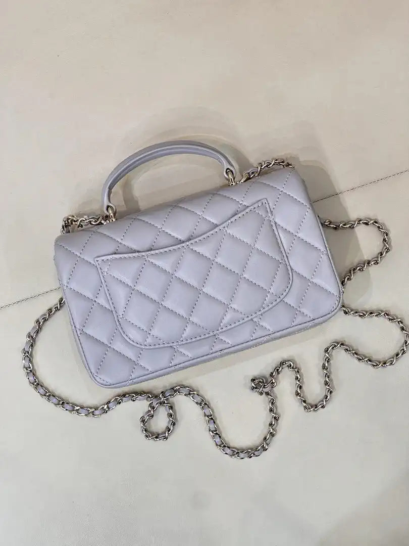 Chanel AS2431 Mini Classic Handbag With Top Handle CC19047 Strass & Gold-Tone Metal