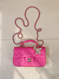 Chanel AS2431 Mini Classic Handbag With Top Handle CC19048 Strass & Gold-Tone Metal
