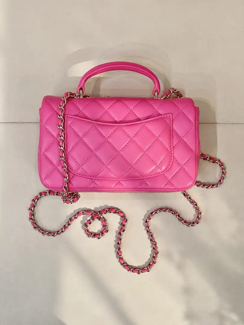 Chanel AS2431 Mini Classic Handbag With Top Handle CC19048 Strass & Gold-Tone Metal