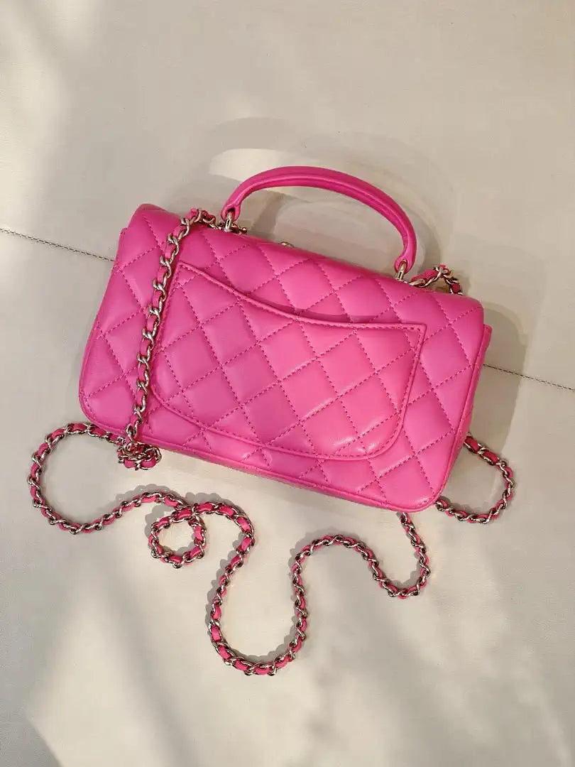 Chanel AS2431 Mini Classic Handbag With Top Handle CC19048 Strass & Gold-Tone Metal