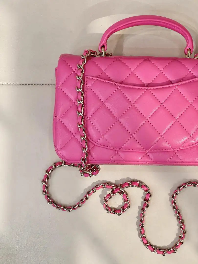 Chanel AS2431 Mini Classic Handbag With Top Handle CC19048 Strass & Gold-Tone Metal