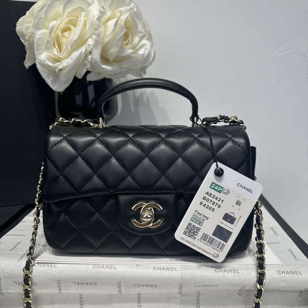 Chanel AS2431  Mini Classic Handbag With Top Handle Lambskin CC19001 - Default Title - View 1