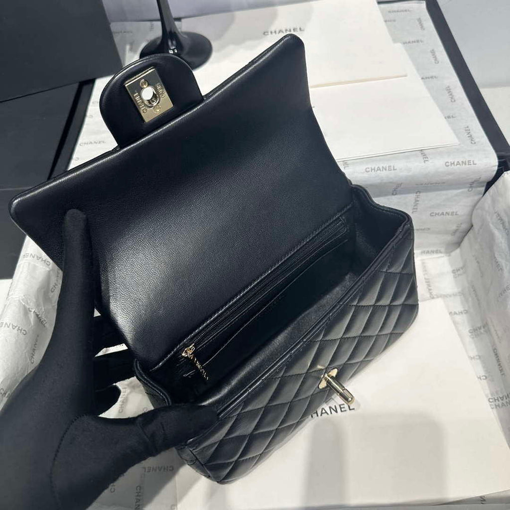 Chanel AS2431  Mini Classic Handbag With Top Handle Lambskin CC19001