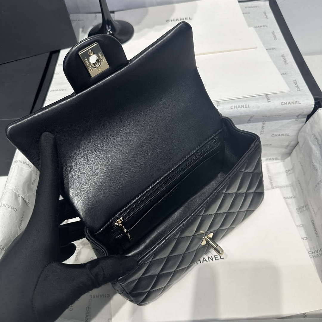 Chanel AS2431  Mini Classic Handbag With Top Handle Lambskin CC19001