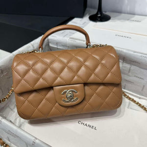 Chanel AS2431 Mini Classic Handbag With Top Handle Lambskin CC19012 - Default Title - View 3