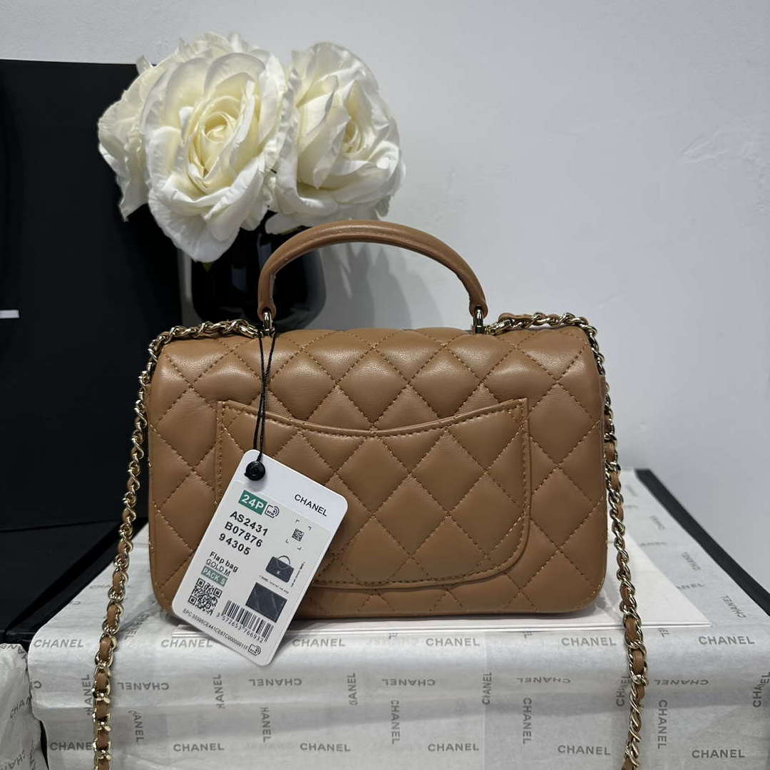 Chanel AS2431 Mini Classic Handbag With Top Handle Lambskin CC19012 - Default Title - View 5