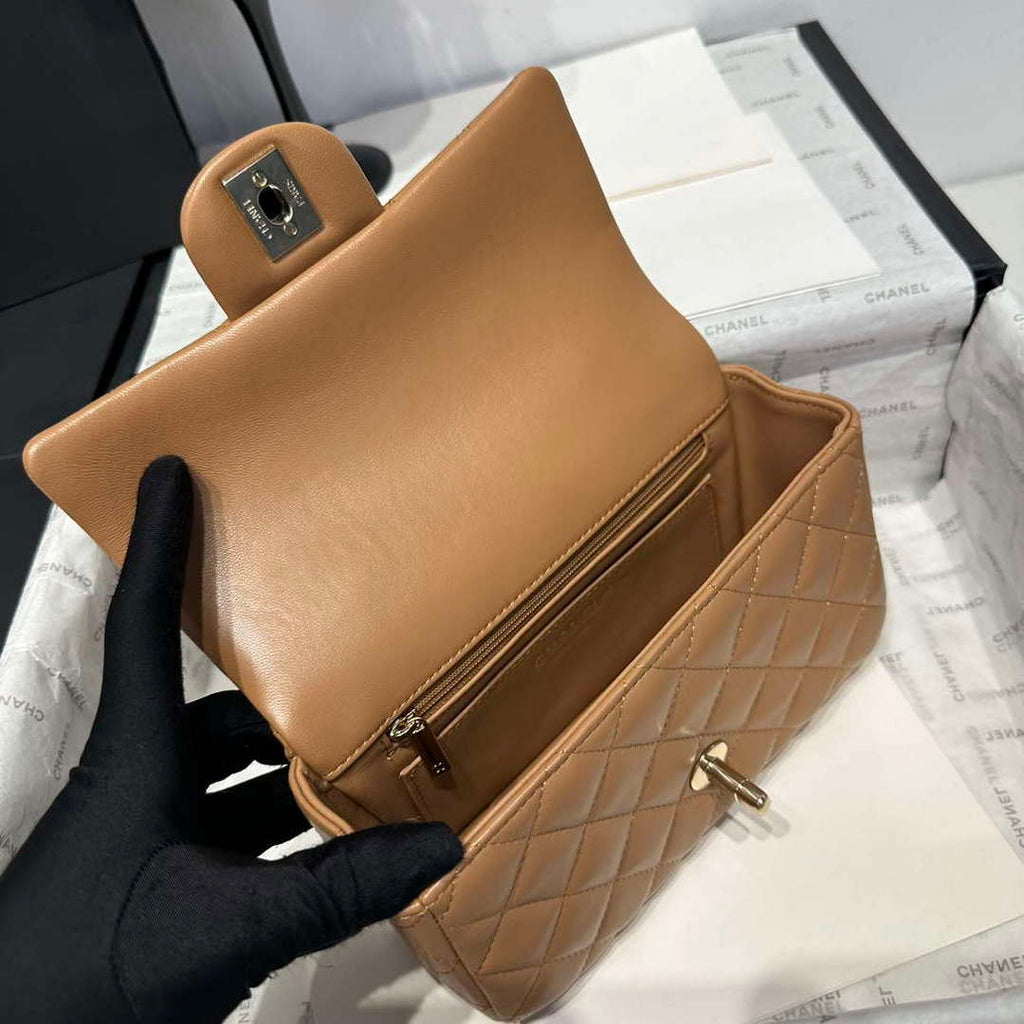 Chanel AS2431 Mini Classic Handbag With Top Handle Lambskin CC19012