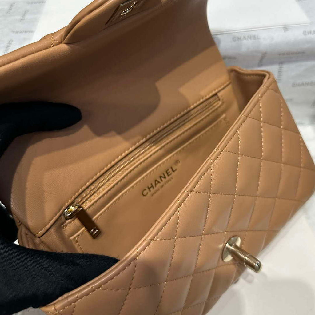Chanel AS2431 Mini Classic Handbag With Top Handle Lambskin CC19012