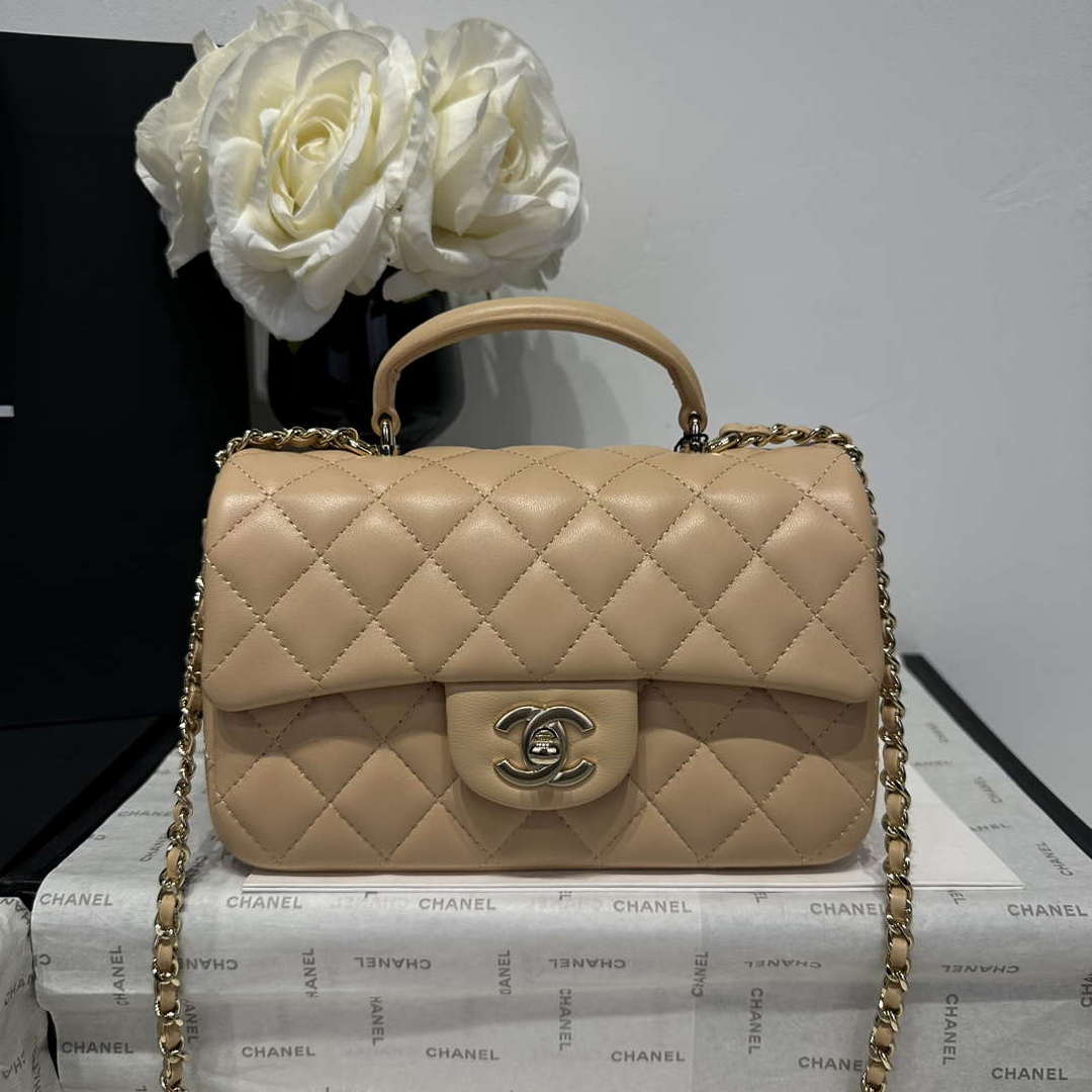 Chanel AS2431 Mini Classic Handbag With Top Handle Lambskin CC19013
