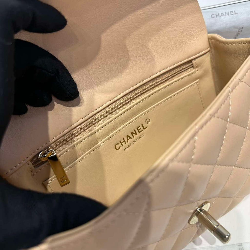 Chanel AS2431 Mini Classic Handbag With Top Handle Lambskin CC19013