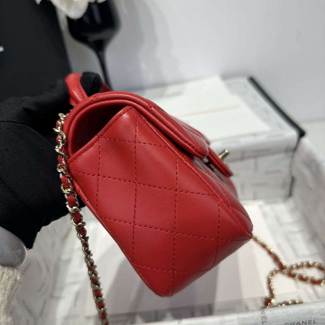 Chanel AS2431 Mini Classic Handbag With Top Handle Lambskin CC19014