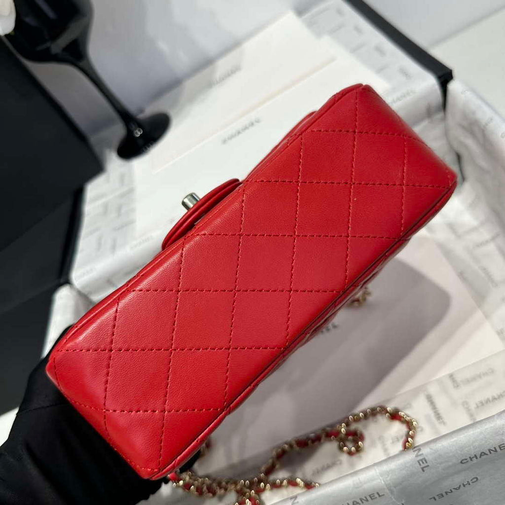 Chanel AS2431 Mini Classic Handbag With Top Handle Lambskin CC19014