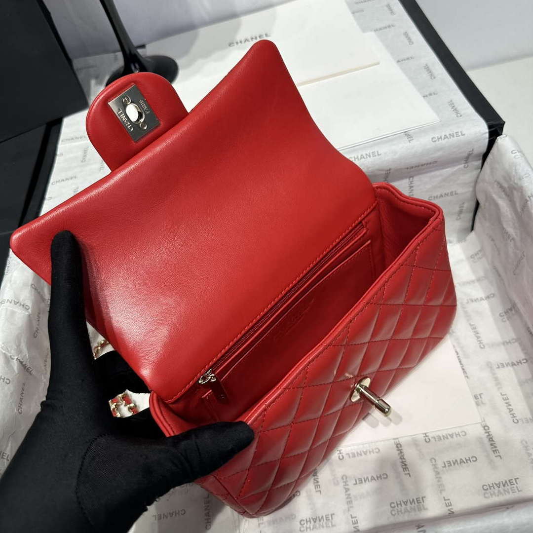 Chanel AS2431 Mini Classic Handbag With Top Handle Lambskin CC19014 - Default Title - View 7